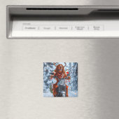 Ierse rode setter hond rijden motorfiets kerst magneet (Insitu (Vaatwasser))