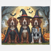 Ierse Rode Setter Honden Pompoen Halloween Grappig Fleece Deken (Voorkant (Horizontaal))
