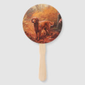 Ierse rode setter in herfst laat Herfst inspireren Handwaaier (Achterkant)