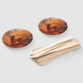 Ierse rode setter in herfst laat Herfst inspireren Handwaaier (Niet-gemonteerd)