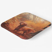 Ierse rode setter in herfst laat Herfst inspireren Papieren Bordje (Gebogen)