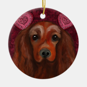 Ierse Rode Setter     Keramisch Ornament