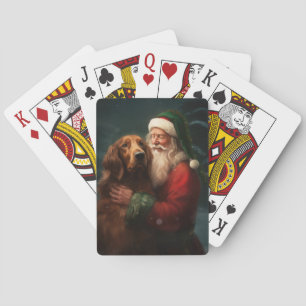 Ierse Rode Setter Kerstman Festieve Kerstmis Pokerkaarten