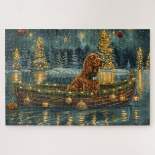Ierse Rode Setter Kerstmis Feestelijke Reis Legpuzzel