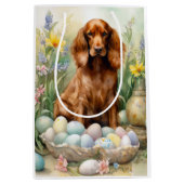 Ierse rode setter met paaseieren medium cadeauzakje (Voorkant)