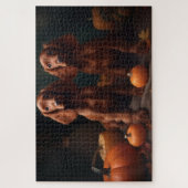 Ierse Rode Setter Puppy Herfst Delight Pompoen Legpuzzel (Verticaal)