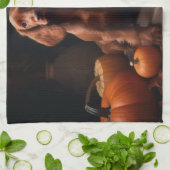 Ierse Rode Setter Puppy Herfst Delight Pompoen Theedoek (Gevouwen)