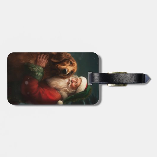 Ierse rode setter sinterklaas feestelijke kerst bagagelabel (Achterkant horizontaal)