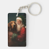 Ierse rode setter sinterklaas feestelijke kerst sleutelhanger (achterkant)