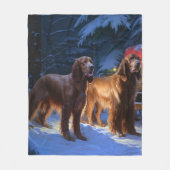 Ierse rode setter sneeuwslee kerstdecor fleece deken (Voorkant)