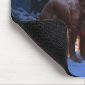 Ierse rode setter sneeuwslee kerstdecor muismat (Hoek)