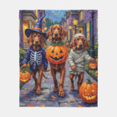 Ierse Rode Setter Trick-or-Treating Halloween Fleece Deken (Voorkant)