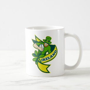 Ierse rugbyspeler leprechaun pet shamrock koffiemok