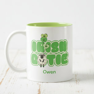 Ierse Schattige Klavertje Vier Schaap Tweekleurige Koffiemok