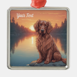 Ierse Setter aan het meer Metalen Ornament