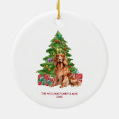 Ierse Setter Dog Gepersonaliseerde Kerst Keramisch Ornament (Achterkant)