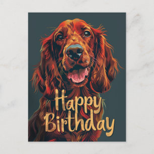 Ierse Setter Gelukkige Verjaardag Briefkaart
