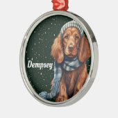 Ierse Setter Gepersonaliseerde Kerst Ornament (Links)