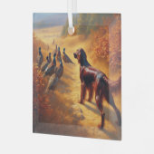 Ierse Setter      Glas Ornament (Voorkant links)