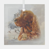 Ierse Setter Glas Ornament (Voorkant)