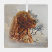 Ierse Setter Glas Ornament (Achterkant)
