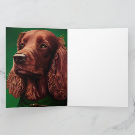 Ierse Setter hond in St. Patrick's Day jurk Kaart (Binnen)
