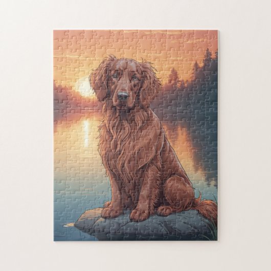 Ierse Setter hond Legpuzzel (Verticaal)