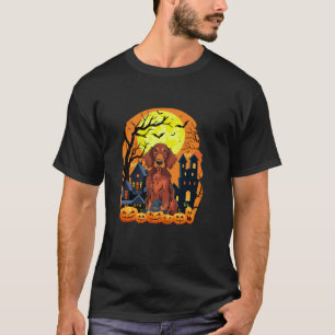 Ierse Setter Hond Met Pompoenen Grappige Enge Hall T-shirt