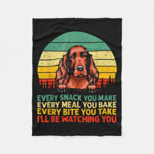 Ierse Setter Hond Vintage Elke Snack Die Je Maakt Fleece Deken