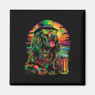 Ierse Setter Hond Zonnig St. Patrick's Day Bier Po Magneet