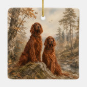 Ierse Setter Keramisch Ornament (Achterkant)
