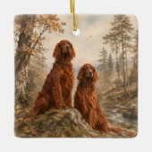 Ierse Setter Keramisch Ornament (Voorkant)