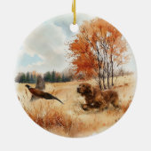Ierse Setter Keramisch Ornament (Achterkant)