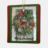Ierse Setter Keramische Kerst Ornament (Links)