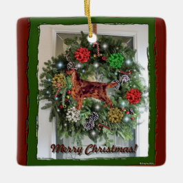 Ierse Setter Keramische Kerst Ornament
