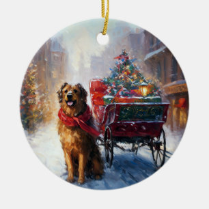 Ierse Setter Kerst Feestelijke Periode Keramisch Ornament