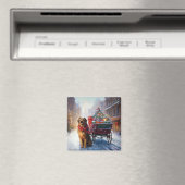 Ierse Setter Kerst Feestelijke Periode  Magneet (Insitu (Vaatwasser))