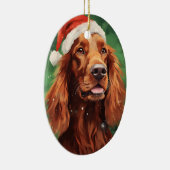 Ierse Setter Kerstborstel schilderen kunstwerk Keramisch Ornament (Rechts)