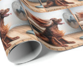 Ierse Setter koelt af door een ventilator Cadeaupapier (Rol Hoek)