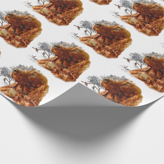 Ierse setter met fazant cadeaupapier (Hoek)