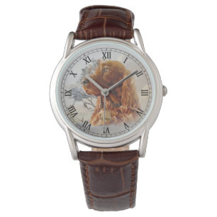 Ierse setter met fazant horloge