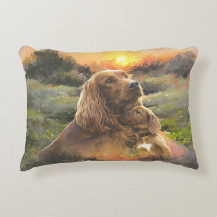 Ierse setter met puppy accent kussen