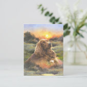 Ierse setter met puppy briefkaart (Staand voorkant)