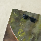 Ierse setter met puppy strandlaken (In situ)