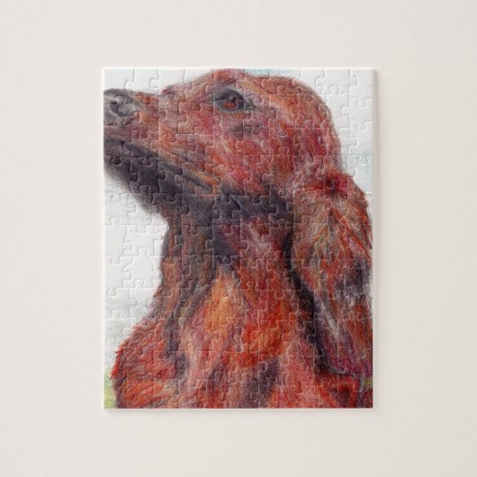 Ierse setter Pet Dog Artwork Painting Legpuzzel (Verticaal)