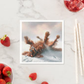 Ierse Setter rolt in de sneeuw Servet (Insitu)