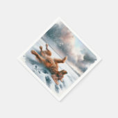 Ierse Setter rolt in de sneeuw Servet (Hoek)