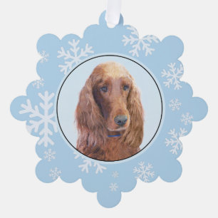 Ierse Setter Schilderij - Mooie Originele Honden K Ornament Kaart