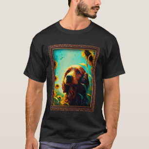 Ierse setter schilderij zonnebloem moeder vrouwen t-shirt