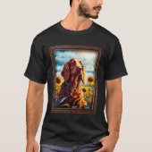 Ierse setter schilderij zonnebloem moeder vrouwen t-shirt (Voorkant)